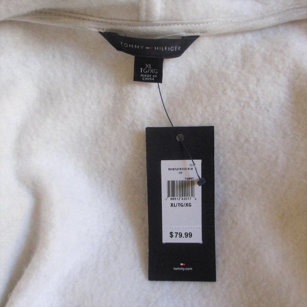 Tommy HIlfiger Open Front Fleece Coat Jacket Size XL Hooded Super Soft $79 - Picture 6 of 8